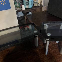 1 Long Glass Coffee Table 2 Long Side Tables 