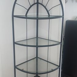 Sunburst Sandy Black Corner Display Rack With 4 Shelves