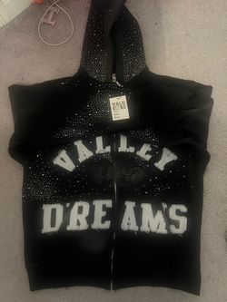 Valley Dreams Black Rhinestone Zip-Up Hoodie