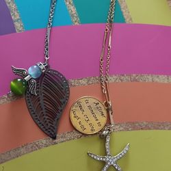 Beautiful Angel Leaf And Starfish With Charm