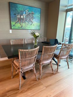 Restoration hardware dining table and chairs