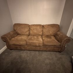Suede Sofa With Pull Out Queen Bed