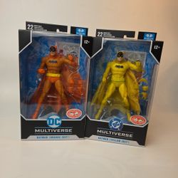 McFarlane DC Multiverse Detective Comics Platinum Batman Yellow and Orange Suits NEW 