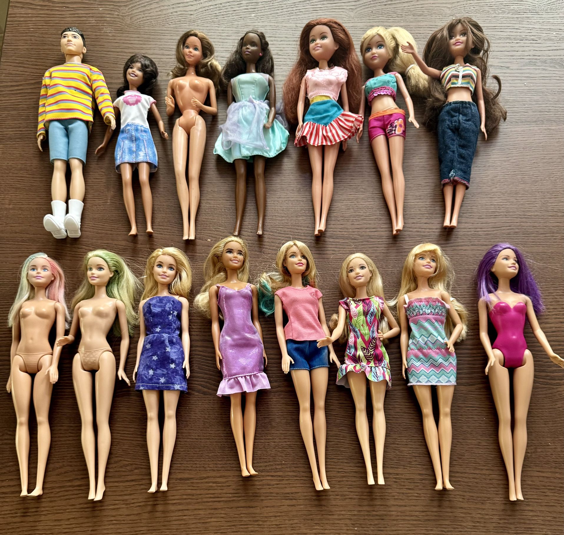 Lot of 15 Barbie Dolls