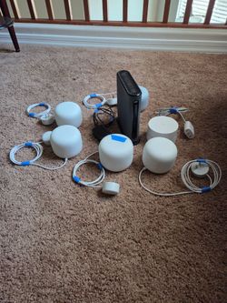 Google Nest Mesh WiFi System and Modem