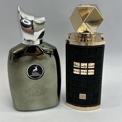 Lattafa Mashrabya & Maison Alhambra Hercules EDP 3.4 oz Bottles New Lot of 2 Mens Cologne