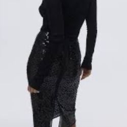 New HM pencil sequins black skirt 
