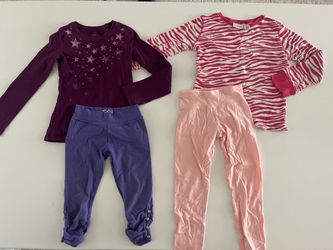 jumping beans Girls Long Sleeve Star Shirt in Purple & Pink Zebra Tee Set Size 4