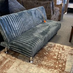 New Grey Thick Cord Plush Futon In Stock Also Black Just In Must sell  Can Deliver 