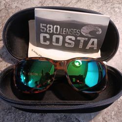 Costa 306 Sunglasses. Inlet tortoise Green Mirror 580p

