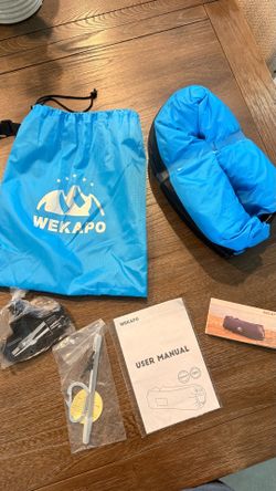 Wekapo Inflatable Air Lounger - Blue - Camping Beach Lounge Chair