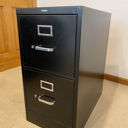 HON 2 Drawer FILE CABINET 15” W x 29” H x 25” D Legal Size Filing Cabinet Drawers Black 
