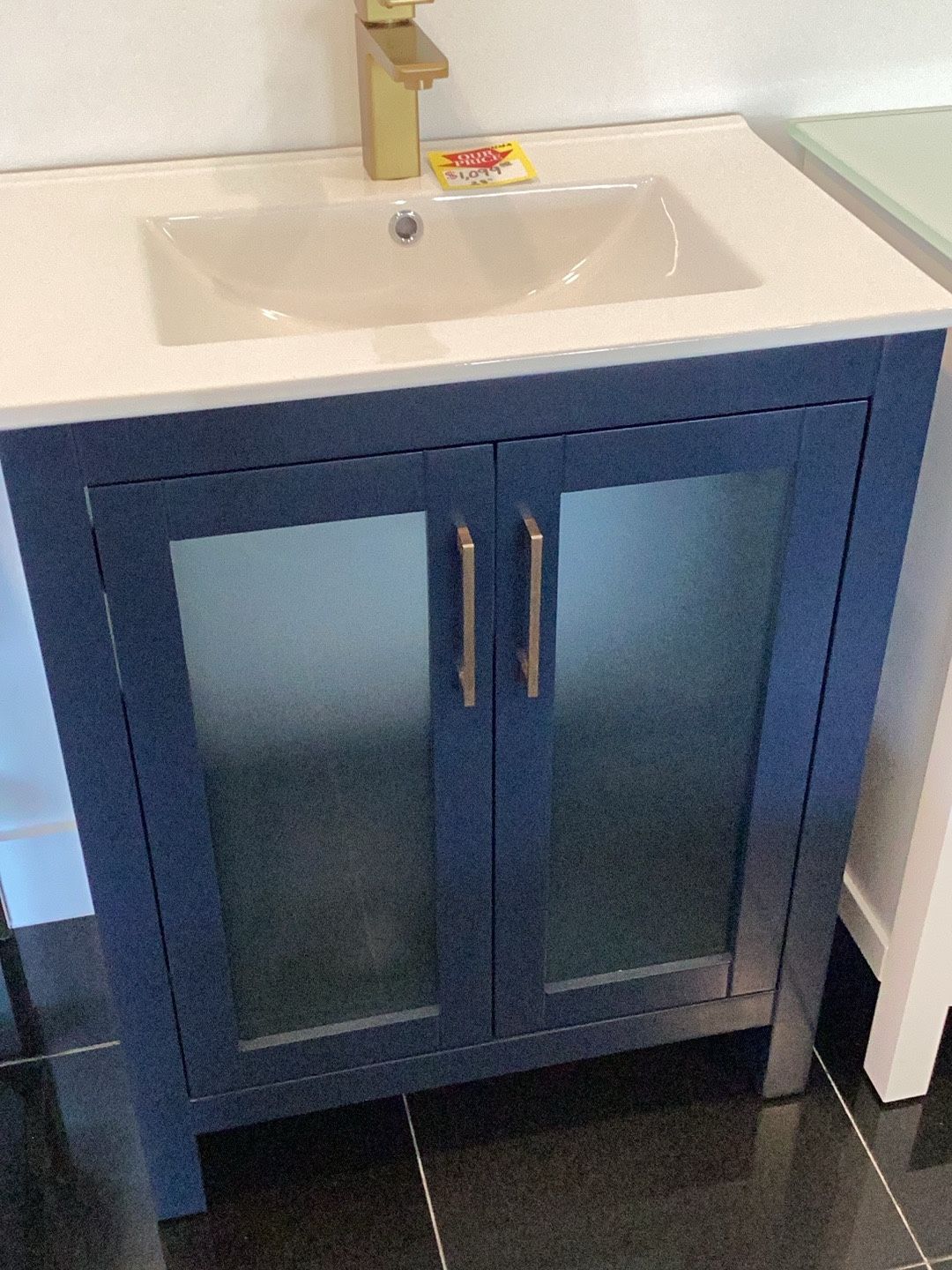 28” Bathroom Vanity Cabinet With Porcelain Top Sink