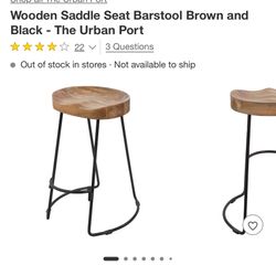 Wooden Bar Stool Furniture House Home Decor Metal Black Industrial Modern Urban New 