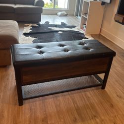 Ottoman W/ Storage And Shoe Rack