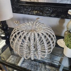 Glam Silver Metal Crystal PUMPKIN