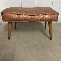 Vintage Mid Century Vinyl Footstool
