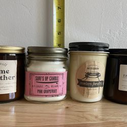 4 natural wax candles for $8