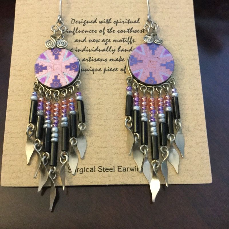 Western style earring long / Colors of the Southwest 🤠