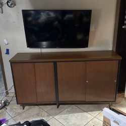 Laminate Top And Doors MCM Vintage Storage Cabinet 