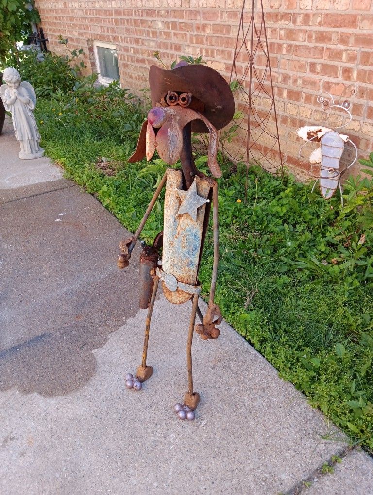 35" Heavy Duty Antique Metal Handcrafted Art Yard Decoration