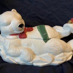 Vintage Polar Bear Cookie Jar