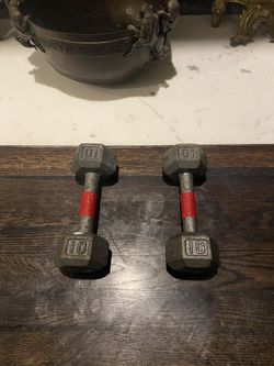 Set of 2 10 pound Hex dumbbells