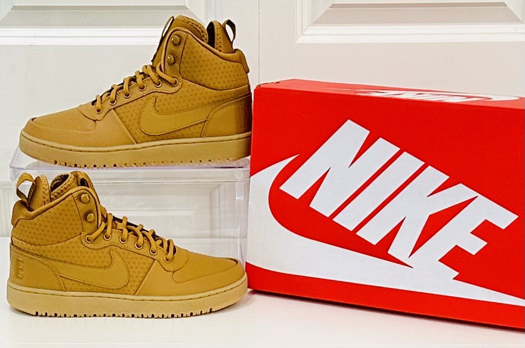 NIKE COURT BOROUGH MID WINTER ‘WHEAT [AA0547-700] NEW W/BOX!  SIZE: 7 MEN’s / CM: 25