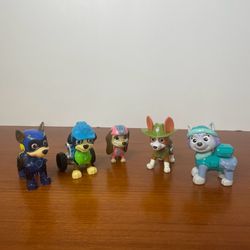 Paw Patrol Hard To Find Rare Figures Lot Everest, Rex, Tracker, Liberty, Chase