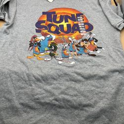 Vintage 90’s Space Jam Tune Squad Delta Pro Weight Light Grey T-shirt