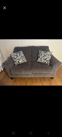 Grey love seat