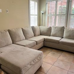 Light beige sectional sofa