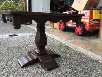 Brown wood side end table