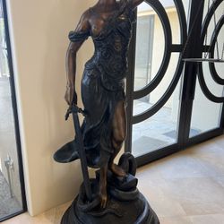 Bronze Lady Justice Statue - 7ft Tall - Signed By Artist