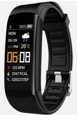 Kinetic Pro Smartwatch Fitness Tracker Bluetooth Heart Rate Sleep Monitor Black
