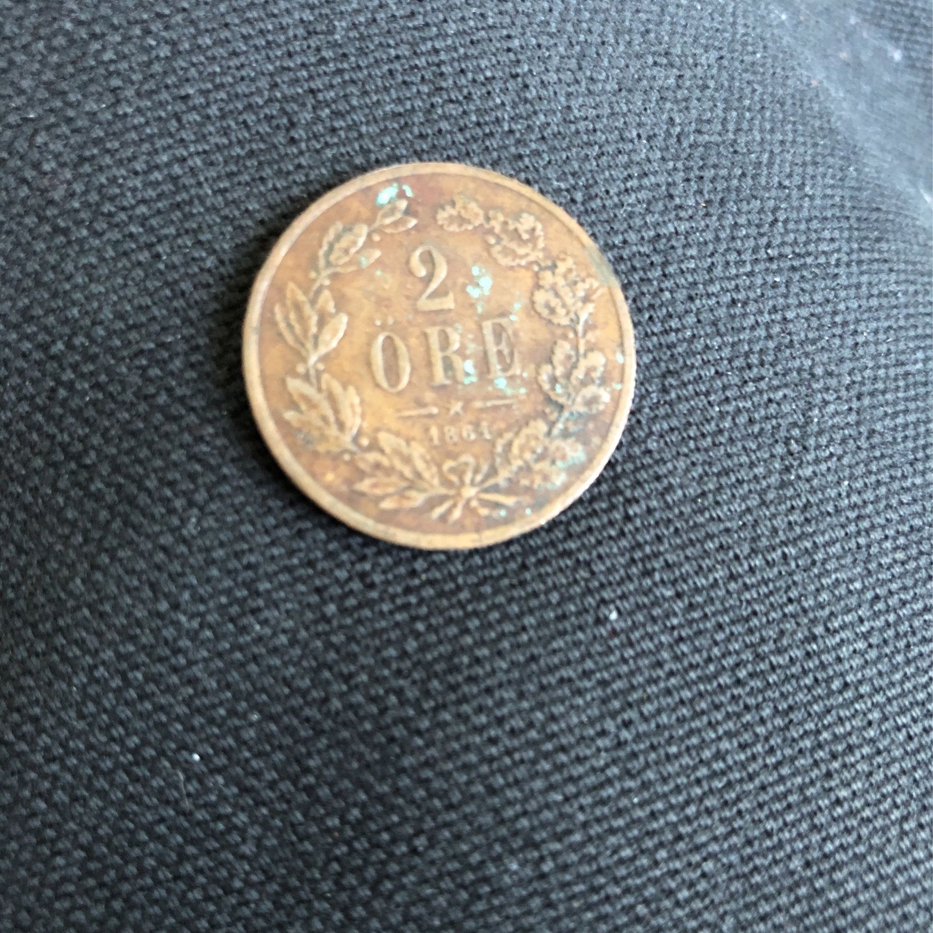 1861 Sweden 2 Ore Carl XV Adolf