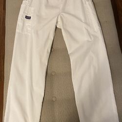 White scrub pants