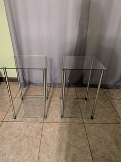 2 Glass end tables. Needs to go ASAP.