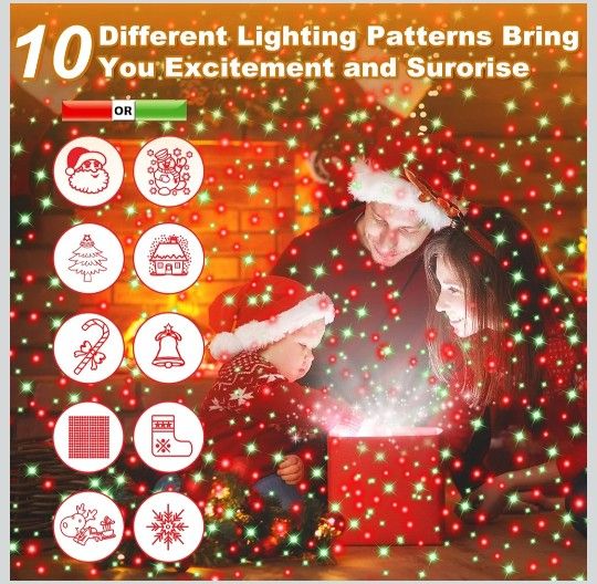 Brand New Christmas Projector Lights Outdoor, Waterproof Christmas Decorations Led Lights Projector with Remote Control Timer Indoor Firefly Light for