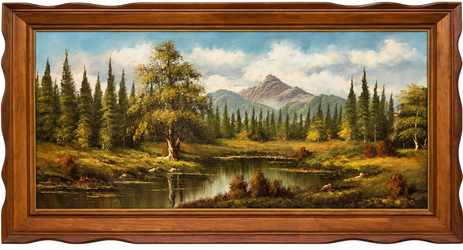 Frame Mountain Lake Oil Paint