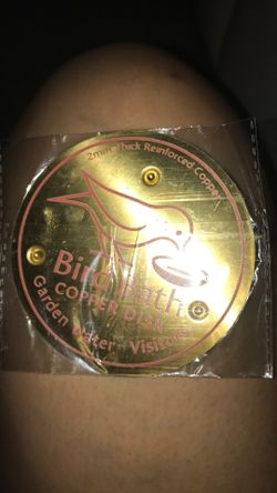 Bird bath copper disk