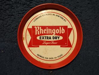 Vintage Rheingold Extra Dry Lager Beer Metal Serving Tray