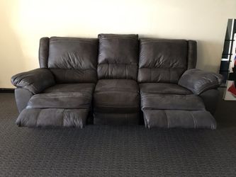 Grey microfiber sofa