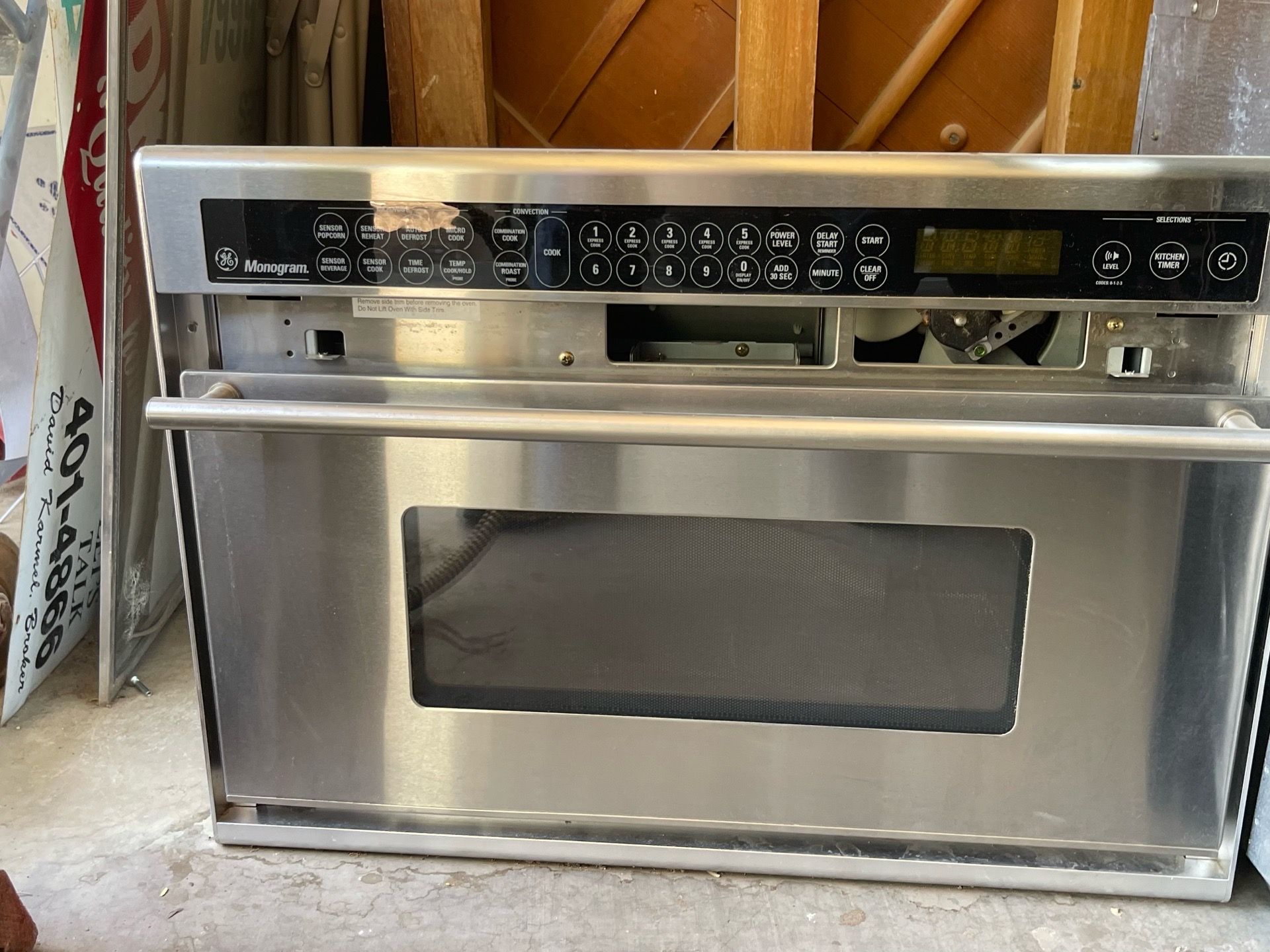 Microwave Monogram Works Comes with manual