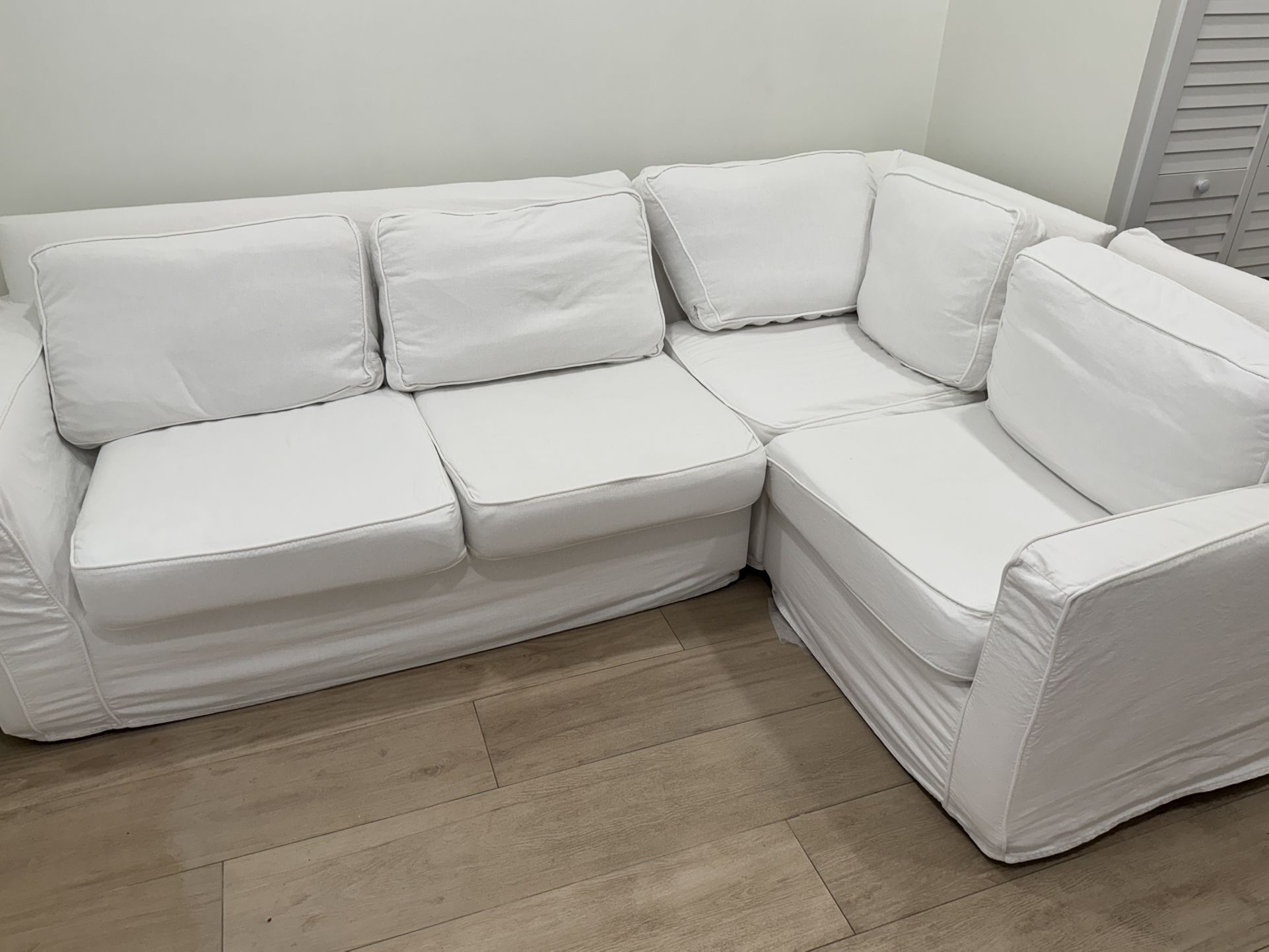 West Elm Slip Cover Sectional Couch