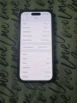 Locked black 128GB IPhone 16