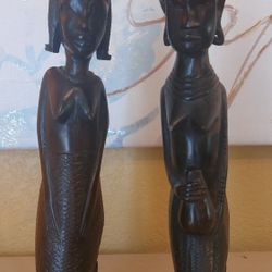 Vintage Authentic African Art Statues 