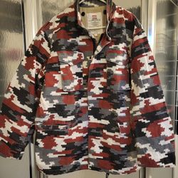 Supreme Mens L Red Camo Jacket with Hood
