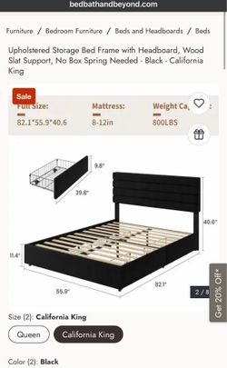 Cali King bedframe black brand new in box!