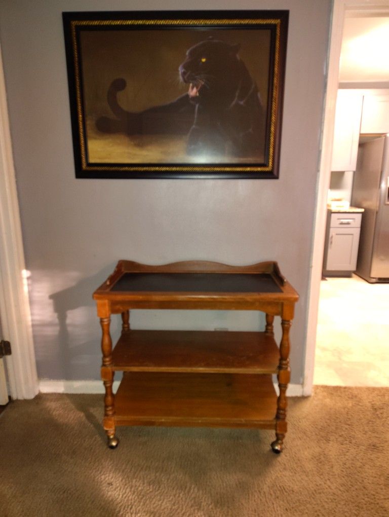 Antique Roller Serving Cart